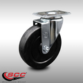Service Caster 5 Inch SS Soft Rubber Wheel Swivel Top Plate Caster SCC-SS20S514-SRS